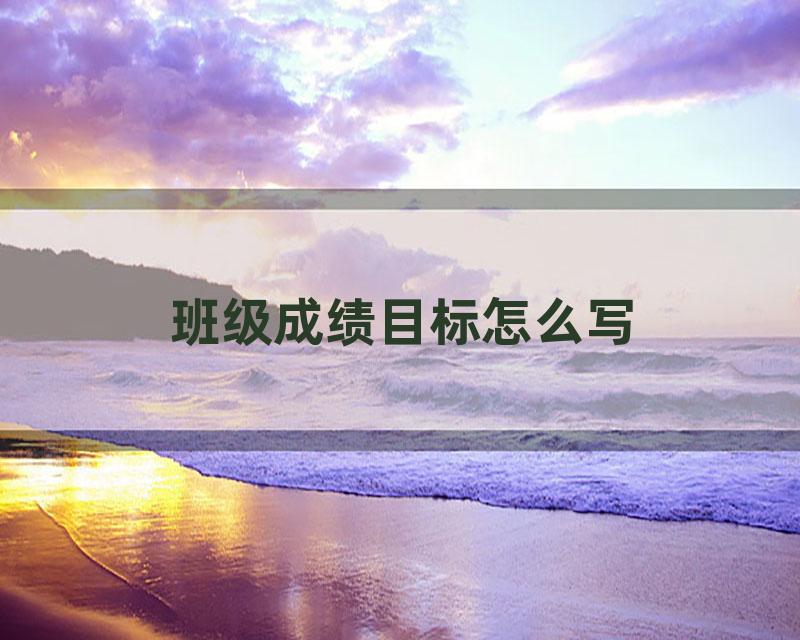 班级成绩目标怎么写