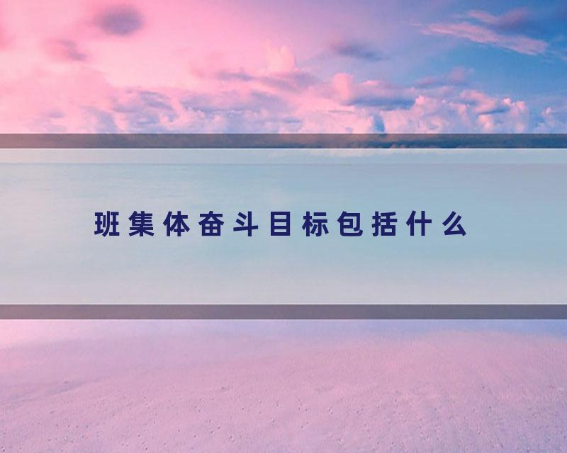 班集体奋斗目标包括什么