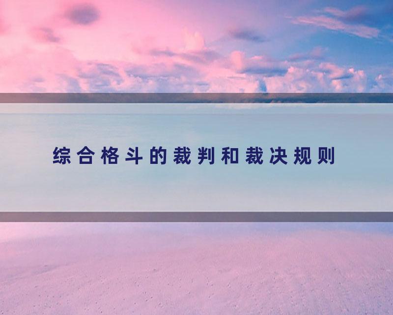 综合格斗的裁判和裁决规则