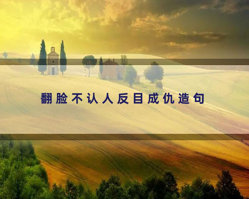 翻脸不认人反目成仇造句