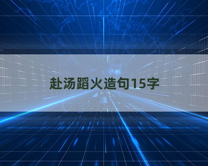 赴汤蹈火造句15字
