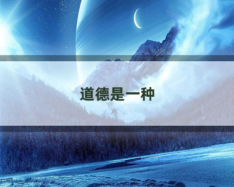 道德是一种