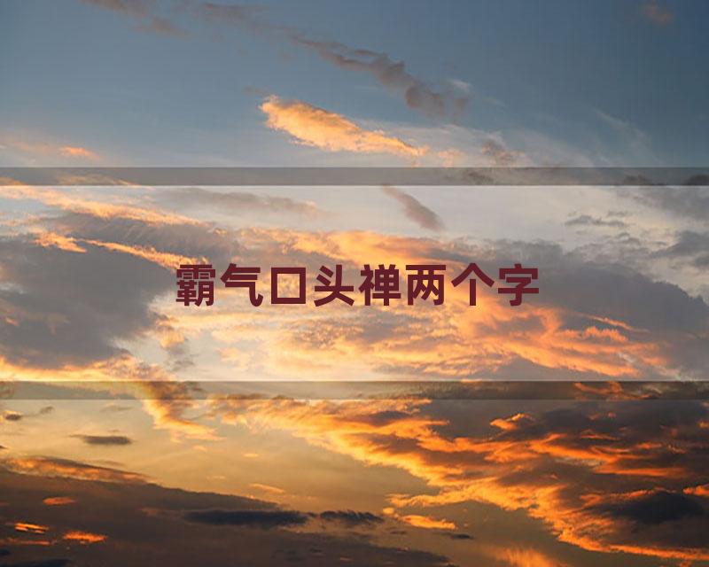 霸气口头禅两个字