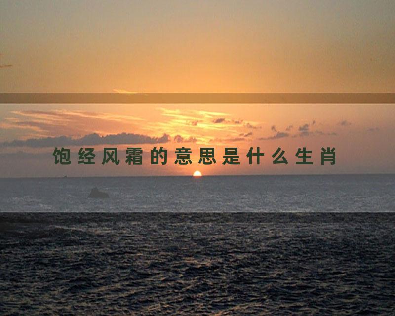 饱经风霜的意思是什么生肖