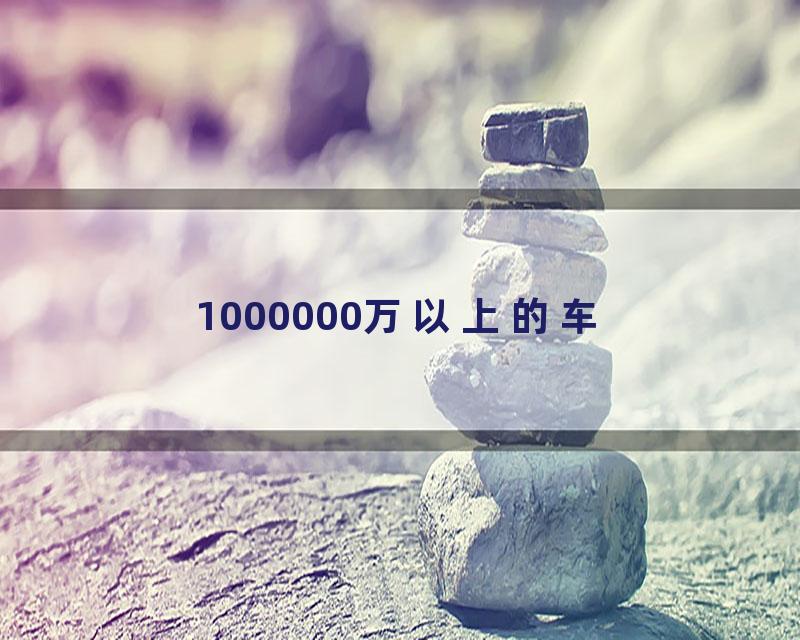 1000000万以上的车