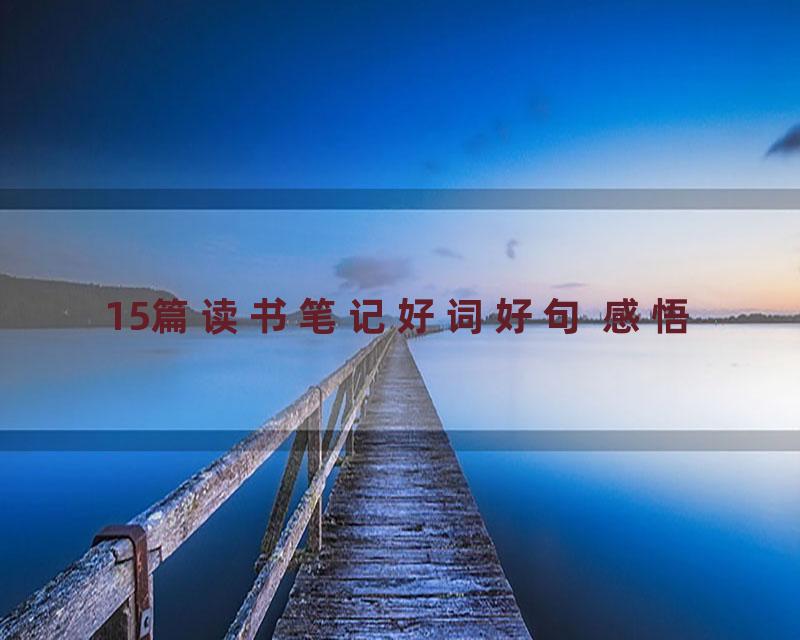 15篇读书笔记好词好句 感悟