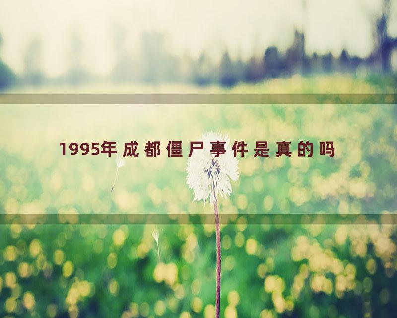 1995年成都僵尸事件是真的吗