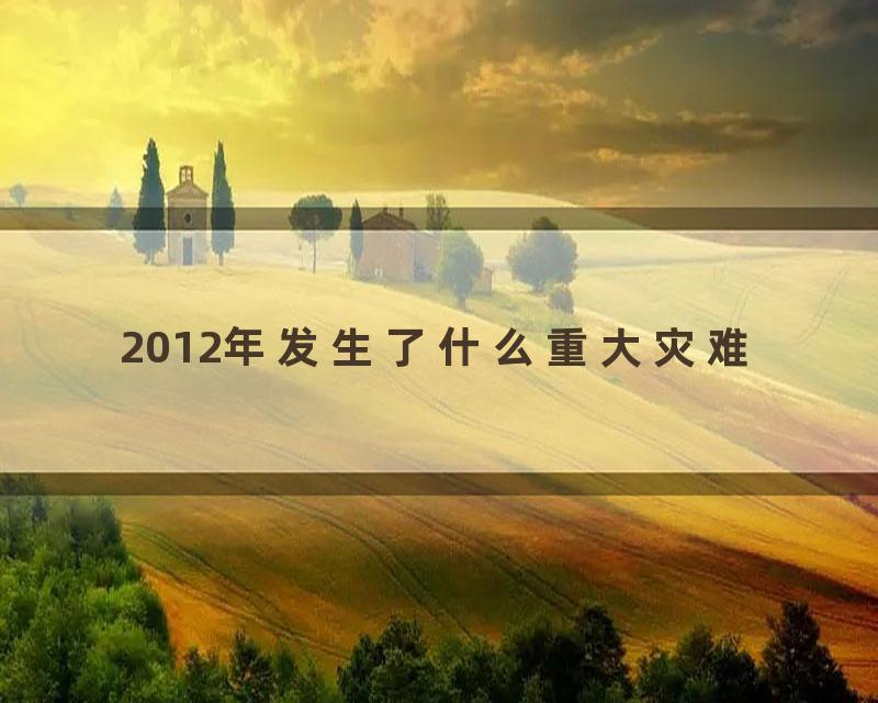 2012年发生了什么重大灾难