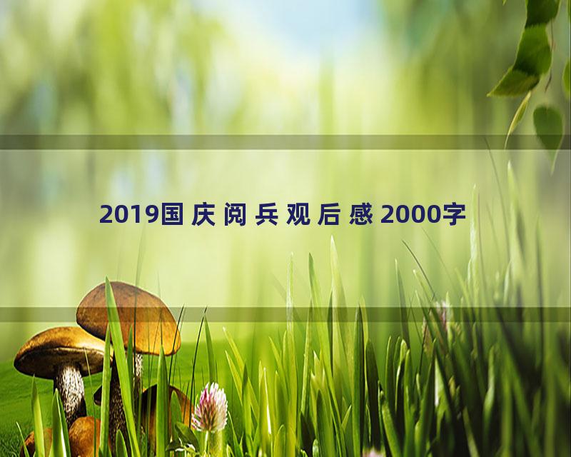 2019国庆阅兵观后感2000字