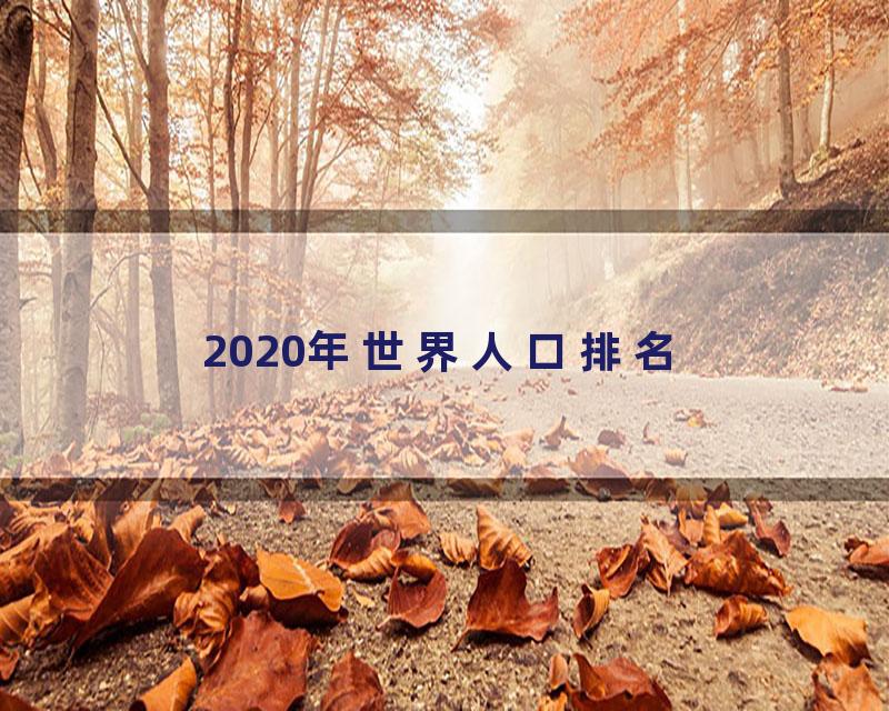 2020年世界人口排名