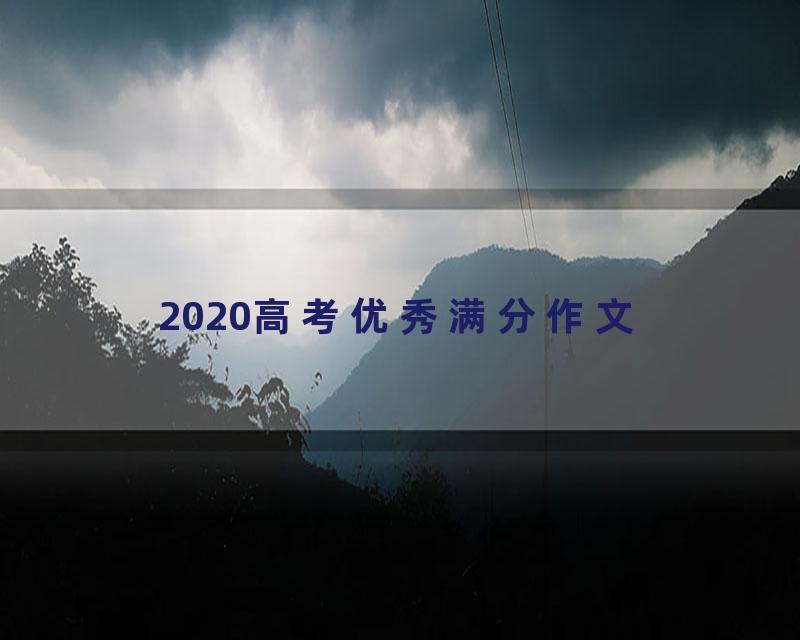 2020高考优秀满分作文