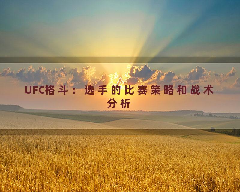 UFC格斗：选手的比赛策略和战术分析